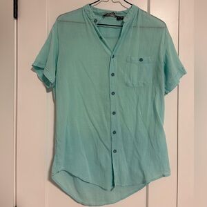 Pier Connection Cotton Light Blue‎ Casual Shirt Wen's Size Medium